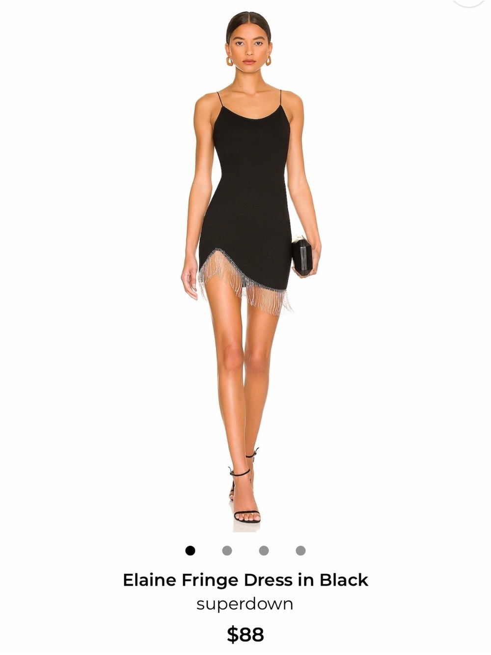 Superdown Elaine Fringe Bodycon mini Dress – Black | Size M
